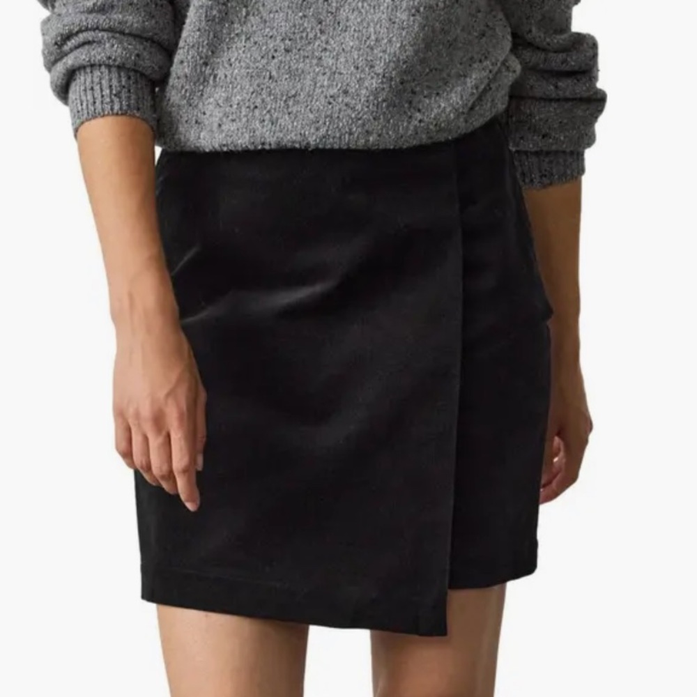 NEXT Wrap Front Corduroy Miniskirt - Black - Size 6